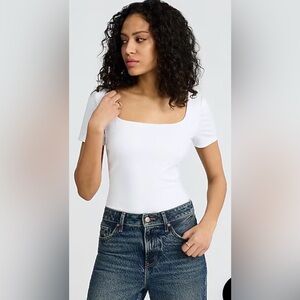 Express Square Neck Body Contour Cotton Bodysuit